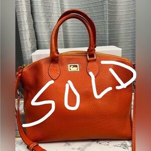 DOONEY & BOURKE Vintage Pebble Leather Satchel Crossbody & Short handle Orange